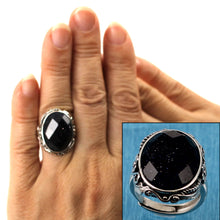 Load image into Gallery viewer, 9310641-Adjustable-Size-Ring-Crafted-Solid-Sterling-Silver-Blue-Sandstone