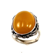 Load image into Gallery viewer, 9310644-Adjustable-Size-Ring-Crafted-Solid-Sterling-Silver-Yellow-Agate