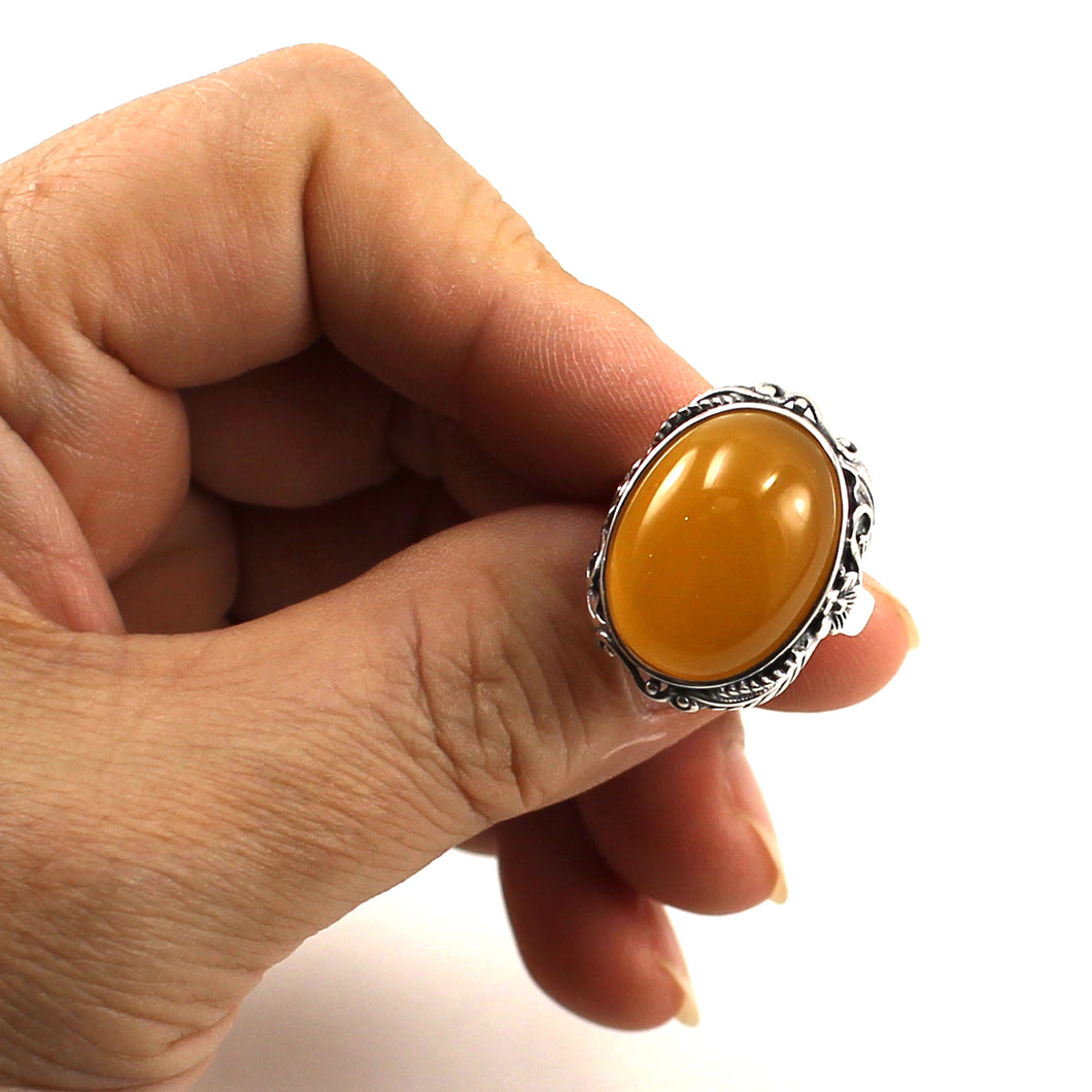 9310644-Adjustable-Size-Ring-Crafted-Solid-Sterling-Silver-Yellow-Agate