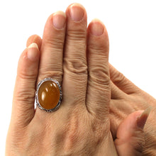 Load image into Gallery viewer, 9310644-Adjustable-Size-Ring-Crafted-Solid-Sterling-Silver-Yellow-Agate