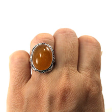 Load image into Gallery viewer, 9310644-Adjustable-Size-Ring-Crafted-Solid-Sterling-Silver-Yellow-Agate