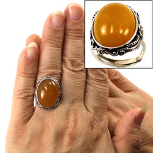 Load image into Gallery viewer, 9310644-Adjustable-Size-Ring-Crafted-Solid-Sterling-Silver-Yellow-Agate