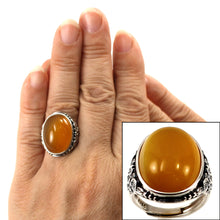 Load image into Gallery viewer, 9310654-Adjustable-Ring-Size-Crafted-Solid-Sterling-Silver-Honey-Agate