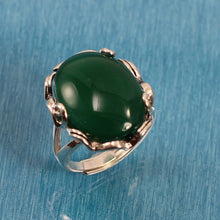Load image into Gallery viewer, 9310663-Solid-Sterling-Silver-Green-Agate-Antique-Style-Solitaire-Ring