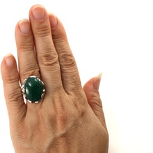 Load image into Gallery viewer, 9310663-Solid-Sterling-Silver-Green-Agate-Antique-Style-Solitaire-Ring