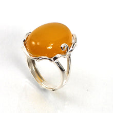 Load image into Gallery viewer, 9310664-Solid-Sterling-Silver-Honey-Agate-Antique-Style-Solitaire-Ring