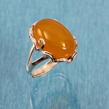 Load image into Gallery viewer, 9310664-Solid-Sterling-Silver-Honey-Agate-Antique-Style-Solitaire-Ring