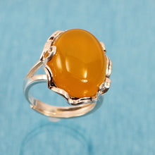 Load image into Gallery viewer, 9310664-Solid-Sterling-Silver-Honey-Agate-Antique-Style-Solitaire-Ring