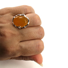 Load image into Gallery viewer, 9310664-Solid-Sterling-Silver-Honey-Agate-Antique-Style-Solitaire-Ring