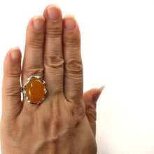 Load image into Gallery viewer, 9310664-Solid-Sterling-Silver-Honey-Agate-Antique-Style-Solitaire-Ring