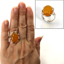 Load image into Gallery viewer, 9310664-Solid-Sterling-Silver-Honey-Agate-Antique-Style-Solitaire-Ring