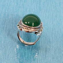 Load image into Gallery viewer, 9310673-Green-Agate-Solid-Sterling-Silver-Antique-Style-Solitaire-Ring