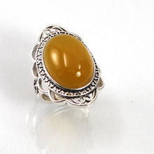 Load image into Gallery viewer, 9310674-Honey-Agate-Solid-Sterling-Silver-Antique-Style-Solitaire-Ring