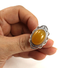 Load image into Gallery viewer, 9310674-Honey-Agate-Solid-Sterling-Silver-Antique-Style-Solitaire-Ring