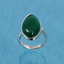 Load image into Gallery viewer, 9310683-Green-Agate-Solid-Sterling-Silver-Antique-Style-Solitaire-Ring