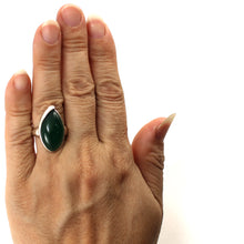 Load image into Gallery viewer, 9310683-Green-Agate-Solid-Sterling-Silver-Antique-Style-Solitaire-Ring