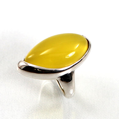 Sterling Silver Honey Agate Solitaire Ring