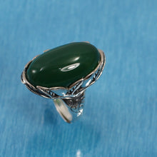 Load image into Gallery viewer, 9310693-Green-Agate-Solid-Sterling-Silver-Antique-Style-Solitaire-Ring