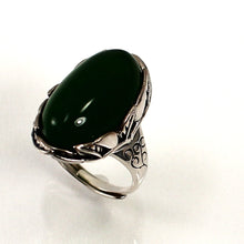 Load image into Gallery viewer, 9310693-Green-Agate-Solid-Sterling-Silver-Antique-Style-Solitaire-Ring