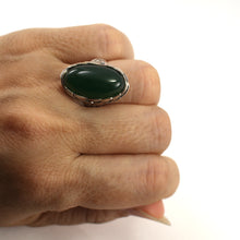 Load image into Gallery viewer, 9310693-Green-Agate-Solid-Sterling-Silver-Antique-Style-Solitaire-Ring