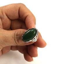 Load image into Gallery viewer, 9310693-Green-Agate-Solid-Sterling-Silver-Antique-Style-Solitaire-Ring