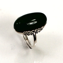 Load image into Gallery viewer, 9310703-Green-Agate-Solid-Sterling-Silver-Antique-Style-Solitaire-Ring