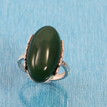 Load image into Gallery viewer, 9310703-Green-Agate-Solid-Sterling-Silver-Antique-Style-Solitaire-Ring