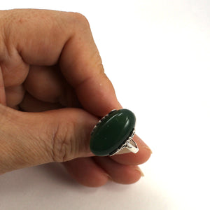 9310703-Green-Agate-Solid-Sterling-Silver-Antique-Style-Solitaire-Ring