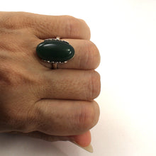 Load image into Gallery viewer, 9310703-Green-Agate-Solid-Sterling-Silver-Antique-Style-Solitaire-Ring