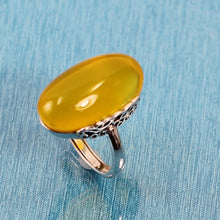 Load image into Gallery viewer, 9310704-Antique-Style-Solitaire-Ring-Honey-Agate-Solid-Sterling-Silver