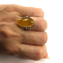 Load image into Gallery viewer, 9310704-Antique-Style-Solitaire-Ring-Honey-Agate-Solid-Sterling-Silver