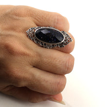 Load image into Gallery viewer, 9310721-Blue-Sandstone-Antique-Style-Solitaire-Ring-Sterling-Silver