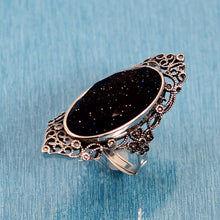 Load image into Gallery viewer, 9310721-Blue-Sandstone-Antique-Style-Solitaire-Ring-Sterling-Silver