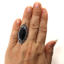 Load image into Gallery viewer, 9310721-Blue-Sandstone-Antique-Style-Solitaire-Ring-Sterling-Silver