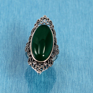 9310723-Green-Agate-Antique-Style-Solitaire-Ring-Solid-Sterling-Silver