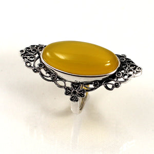 9310724-Antique-Style-Solitaire-Ring-Honey-Agate-Solid-Sterling-Silver