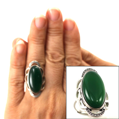 9310733-Green-Agate-Antique-Style-Solitaire-Adjustable-Size-Ring-.925-Silver