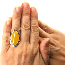 Load image into Gallery viewer, 9310734-Honey-Agate-Antique-Style-Solitaire-Adjustable-Size-Ring.925-Silver