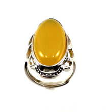 Load image into Gallery viewer, 9310734-Honey-Agate-Antique-Style-Solitaire-Adjustable-Size-Ring.925-Silver