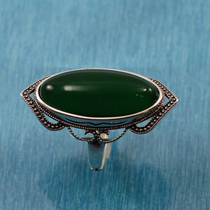 9310743-Green-Agate-Antique-Style-Adjustable-Size-Solitaire-Ring-Sterling-Silver