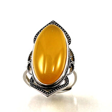 Load image into Gallery viewer, 9310744-Solitaire-Ring-Adjustable-Size-Honey-Agate-Sterling-Silver