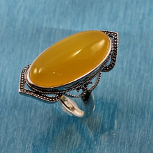 Load image into Gallery viewer, 9310744-Solitaire-Ring-Adjustable-Size-Honey-Agate-Sterling-Silver