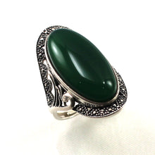 Load image into Gallery viewer, 9310753-Adjustable-Size-Solitaire-Ring-Sterling-Silver-Green-Agate