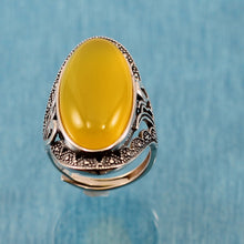 Load image into Gallery viewer, 9310754-Solitaire-Ring-Adjustable-Size-Sterling-Silver-Honey-Agate