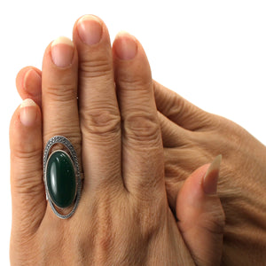 9310763-Solid-Sterling-Silver-Green-Agate-Solitaire-Ring-Adjustable-Size