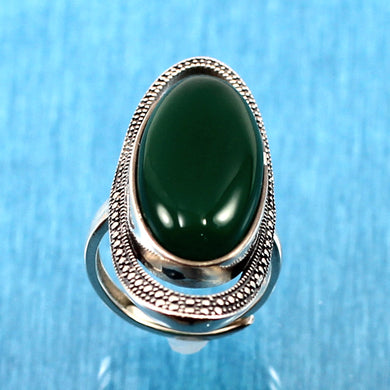 Sterling Silver Green Agate Solitaire Ring