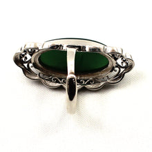 Load image into Gallery viewer, 9310773-Solid-Sterling-Silver-Green-Agate-Solitaire-Adjustable-Size-Ring