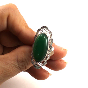 9310773-Solid-Sterling-Silver-Green-Agate-Solitaire-Adjustable-Size-Ring