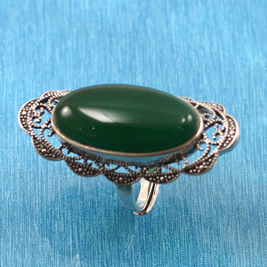 9310773-Solid-Sterling-Silver-Green-Agate-Solitaire-Adjustable-Size-Ring