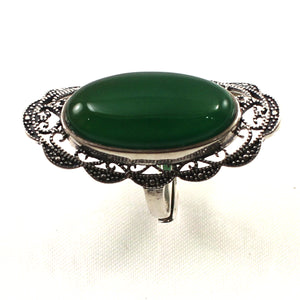 9310773-Solid-Sterling-Silver-Green-Agate-Solitaire-Adjustable-Size-Ring